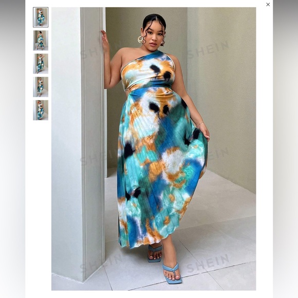 NWT! One shoulder pleated dress with peekaboo cutout - Picture 1 of 3